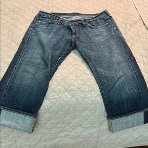 7 For All Mankind Blue Ankle Cropped Jeans